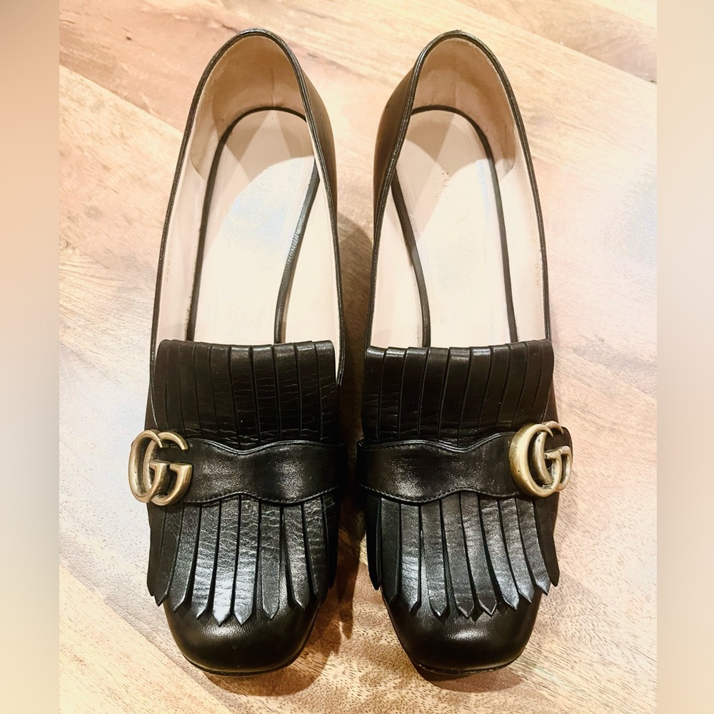 Gucci GG Marmont Pumps Black Leather Size 42 US Women’s 11